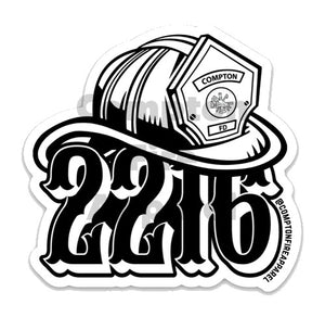 2216 Helmet Decal - Compton Fire Apparel