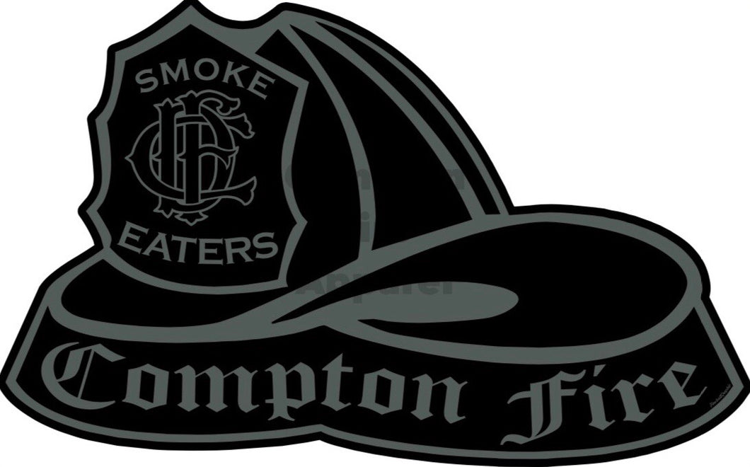 Helmet Decal - Black & Grey - Compton Fire Apparel