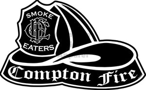 Helmet Decal - Black & White - Compton Fire Apparel