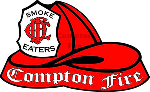 Helmet Decal - Red Shield - Compton Fire Apparel